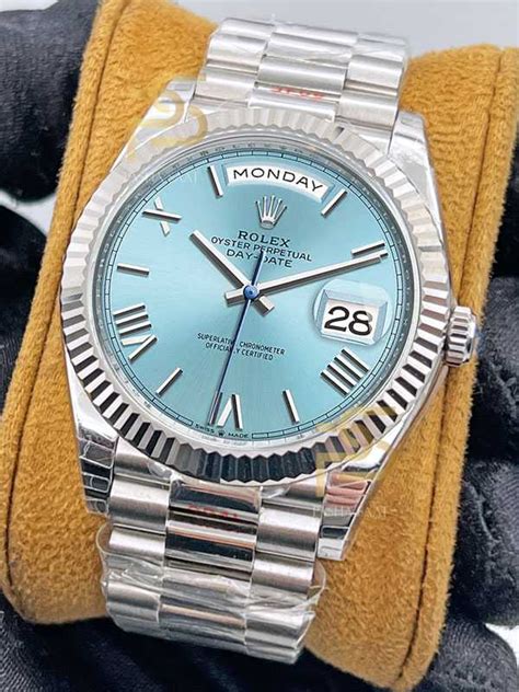 platinum gold and blue rolex|Rolex day date platinum 40mm.